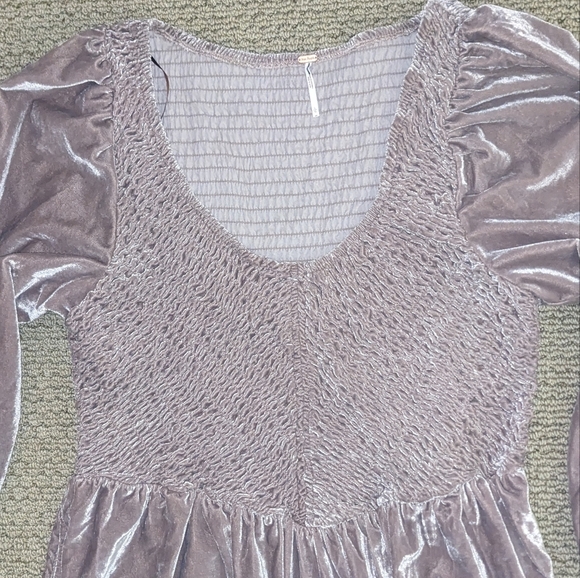 Free People NWOT Farrier Velvet Mini Dress LRG in Pale Lavender - Picture 5 of 12